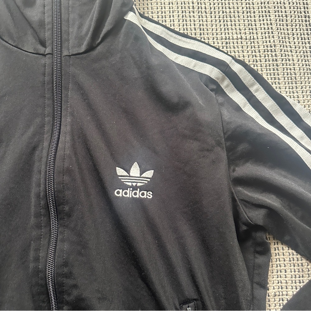 ADIDAS Black and White Full Zip Sweatshirt Size S - Picture 2 of 7